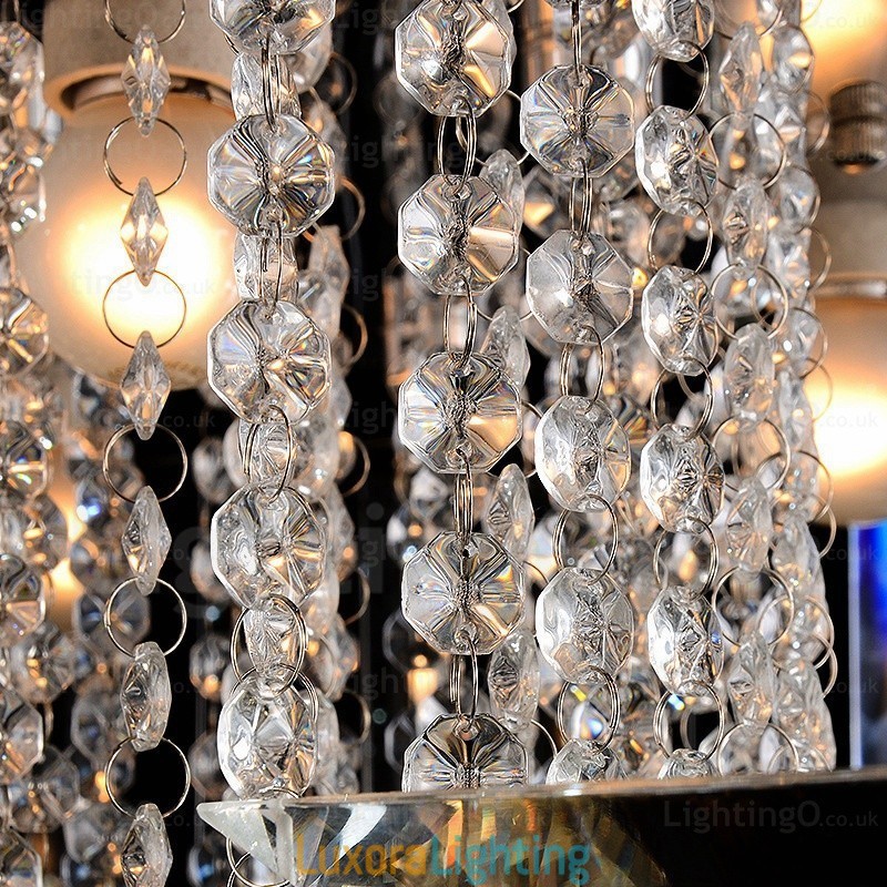 Designer Touch Decorative 6 Light Modern Contemporary Ceiling Lights with Crystal Shade