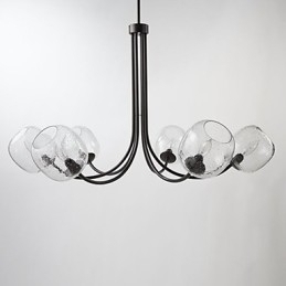 Designer Touch Decorative Traditional Chandelier with 6 Lights and Glass Bubble Shade