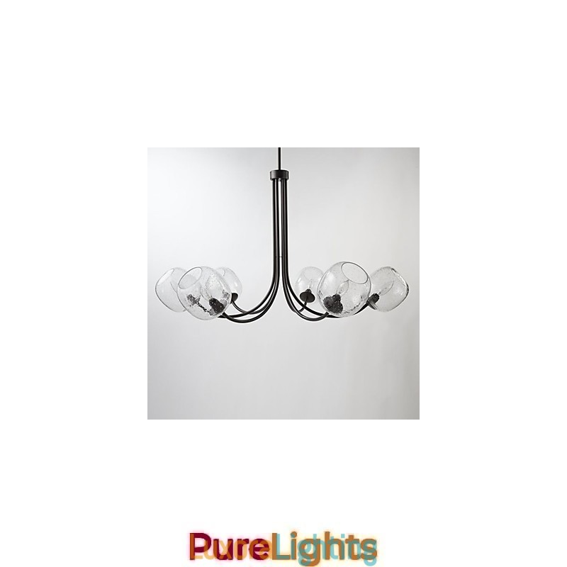 Designer Touch Decorative Traditional Chandelier with 6 Lights and Glass Bubble Shade