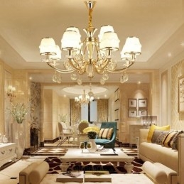 Designer Touch Decorative 6 Light Nordic Chandelier with Glass Shade