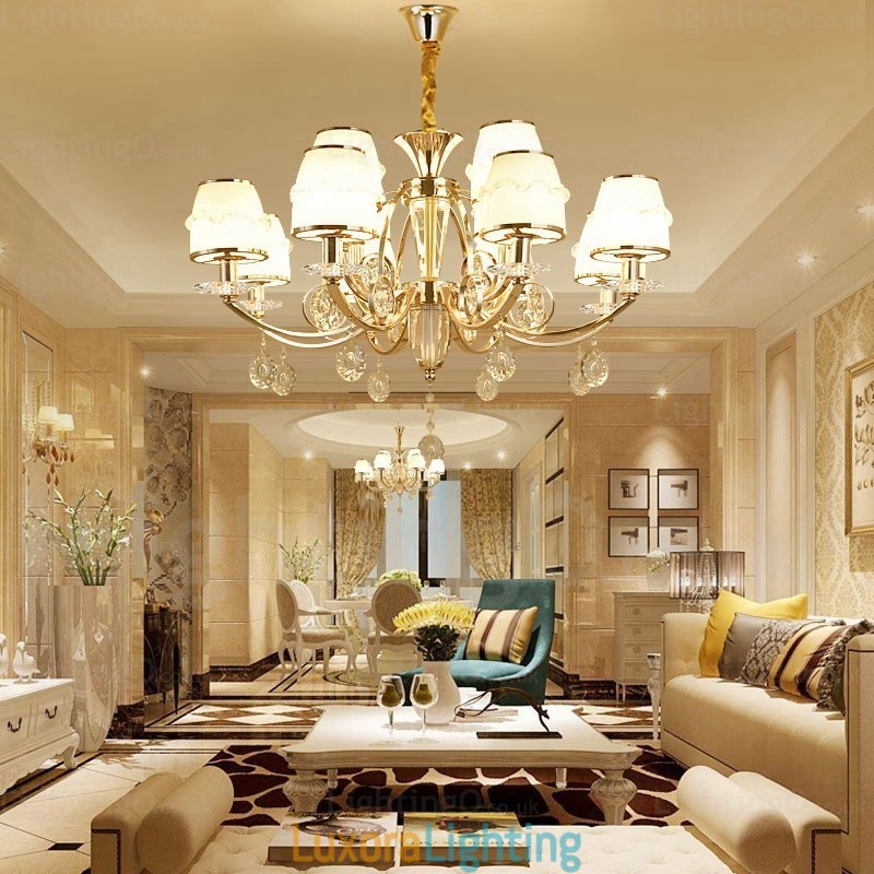 Designer Touch Decorative 6 Light Nordic Chandelier with Glass Shade