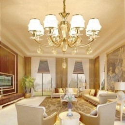 Designer Touch Decorative 6 Light Nordic Chandelier with Glass Shade