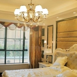 Designer Touch Decorative 6 Light Nordic Chandelier with Glass Shade