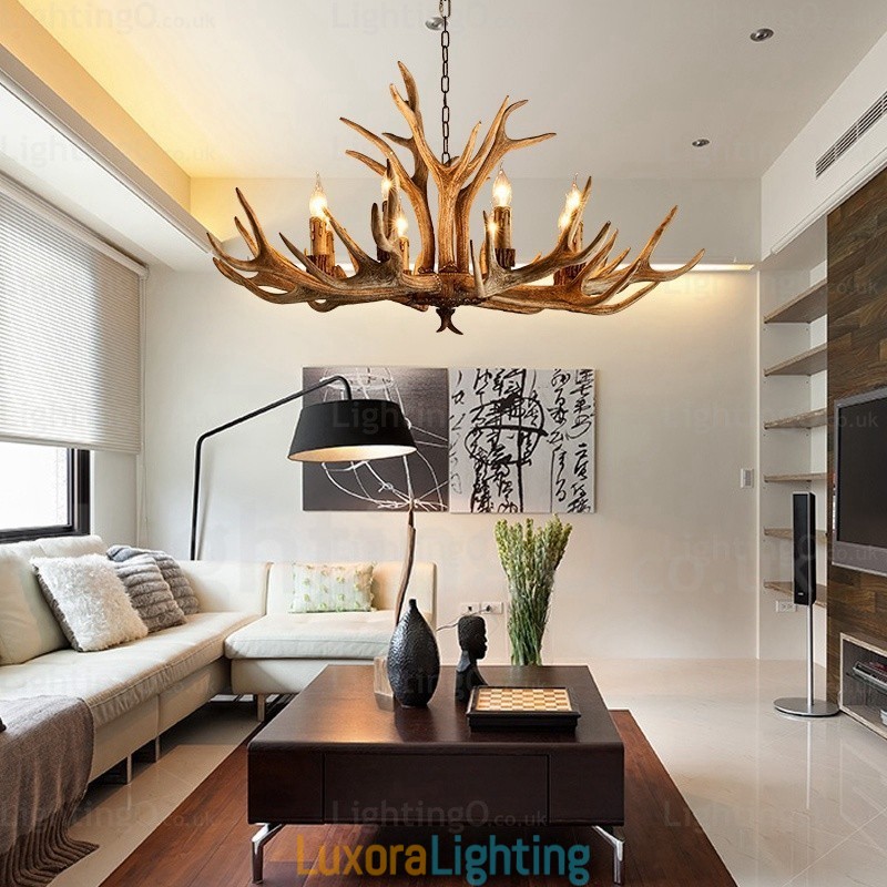 Designer Touch Decorative 8 Light Country Rustic Nordic Modern Contemporary Chandelier