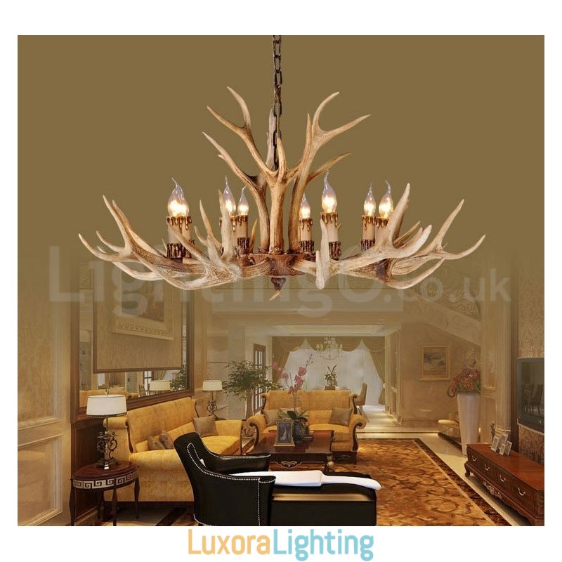 Designer Touch Decorative 8 Light Country Rustic Nordic Modern Contemporary Chandelier