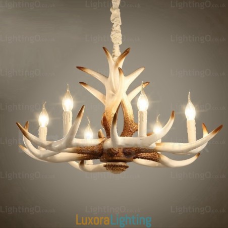 Designer Touch Decorative 6 Light Vintage Retro Chandelier