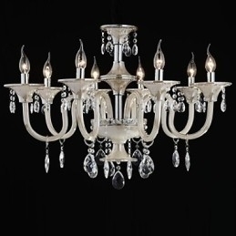 Designer Touch Decorative 8 Light The style of palace Glass Chandelier With Candle Bulb