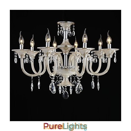 Designer Touch Decorative 8 Light The style of palace Glass Chandelier With Candle Bulb