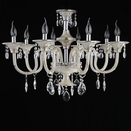 Designer Touch Decorative 8 Light The style of palace Glass Chandelier With Candle Bulb