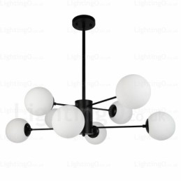 Designer Touch Decorative 8 Light Modern Contemporary Chandelier with Glass Shade