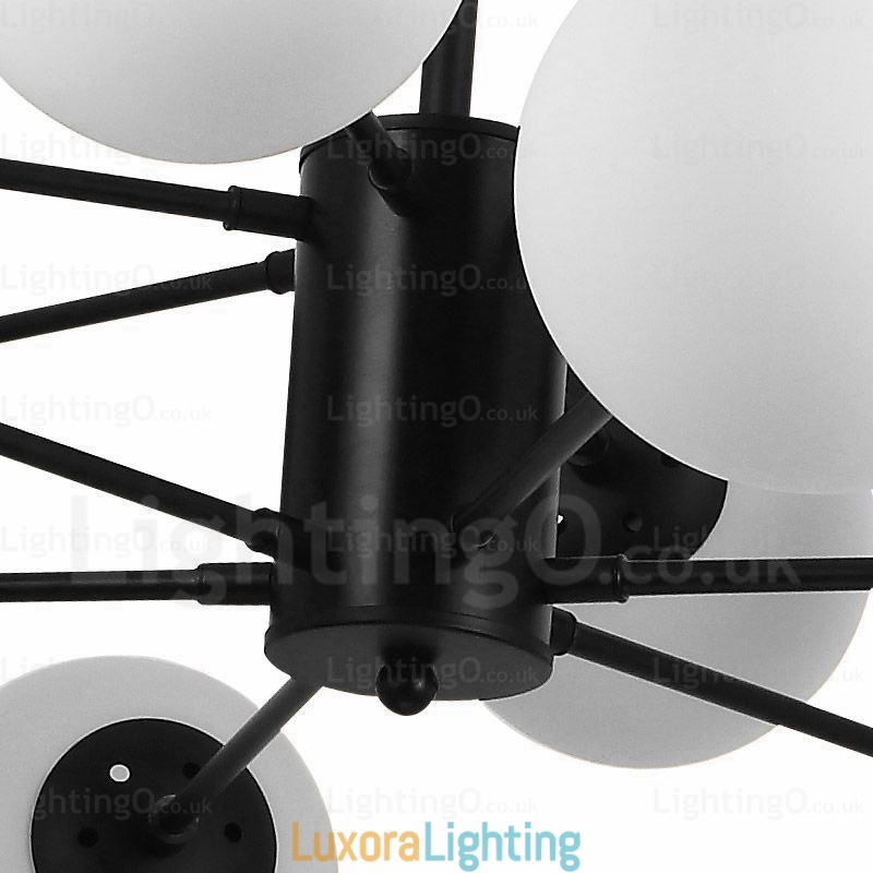 Designer Touch Decorative 8 Light Modern Contemporary Chandelier with Glass Shade