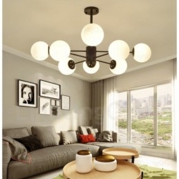 Designer Touch Decorative 8 Light Modern Contemporary Chandelier with Glass Shade