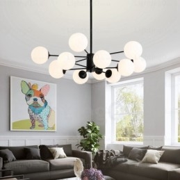 Designer Touch Decorative 12 Light Nordic Chandelier with Glass Shade