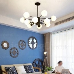 Designer Touch Decorative 12 Light Nordic Chandelier with Glass Shade