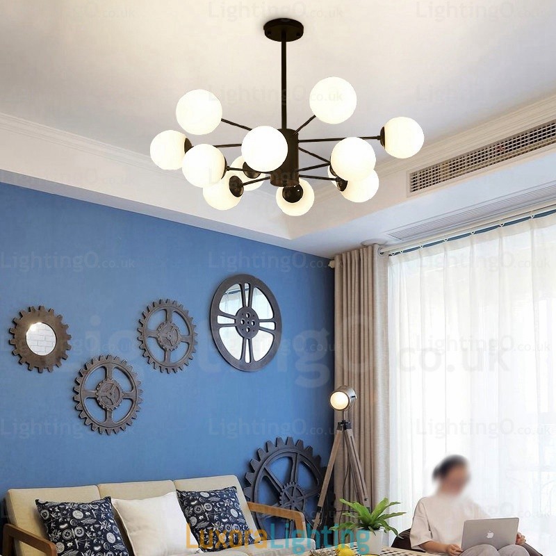 Designer Touch Decorative 12 Light Nordic Chandelier with Glass Shade