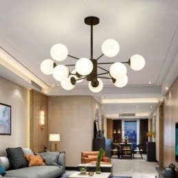 Designer Touch Decorative 12 Light Nordic Chandelier with Glass Shade