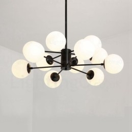 Designer Touch Decorative 12 Light Nordic Chandelier with Glass Shade