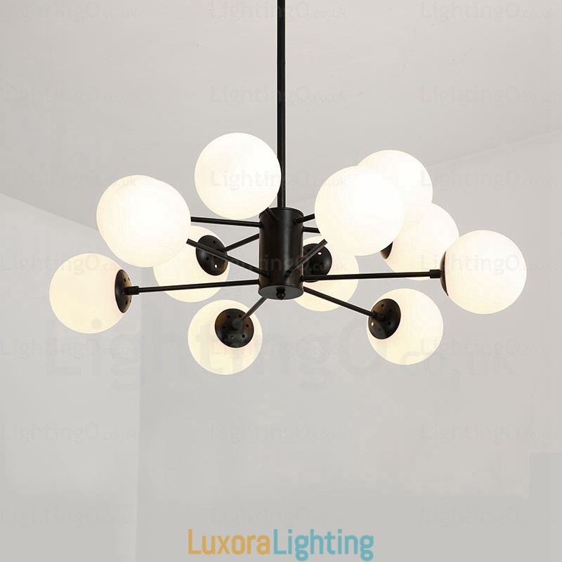 Designer Touch Decorative 12 Light Nordic Chandelier with Glass Shade