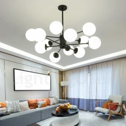 Designer Touch Decorative 12 Light Nordic Chandelier with Glass Shade