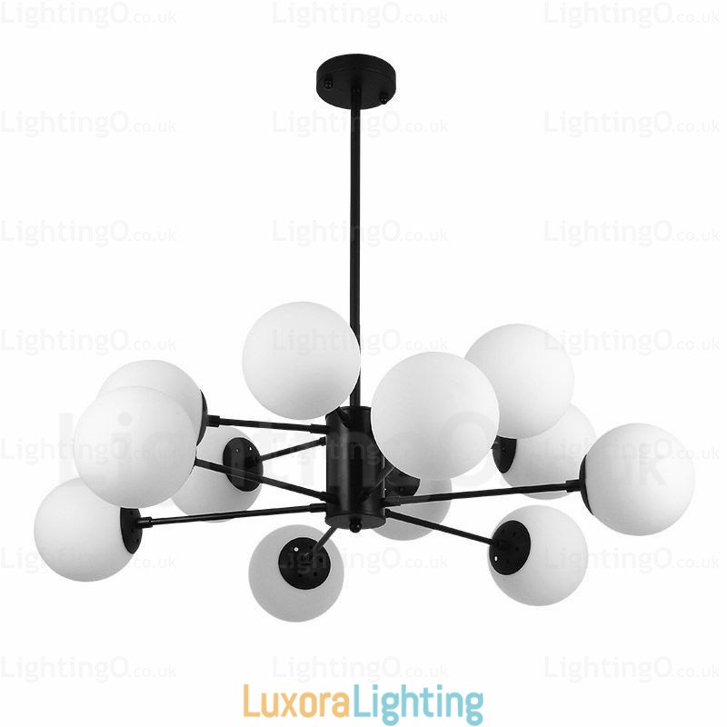 Designer Touch Decorative 12 Light Nordic Chandelier with Glass Shade