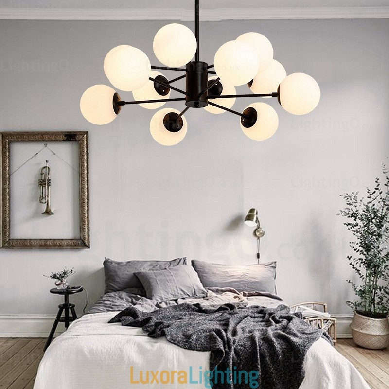 Designer Touch Decorative 12 Light Nordic Chandelier with Glass Shade