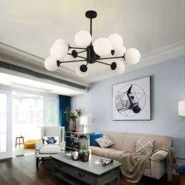 Designer Touch Decorative 12 Light Nordic Chandelier with Glass Shade