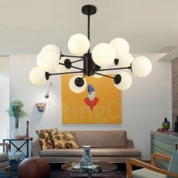 Designer Touch Decorative 12 Light Nordic Chandelier with Glass Shade