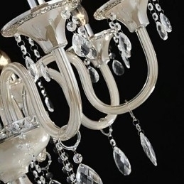 Designer Touch Decorative 8 Light The style of palace Glass Chandelier With Candle Bulb
