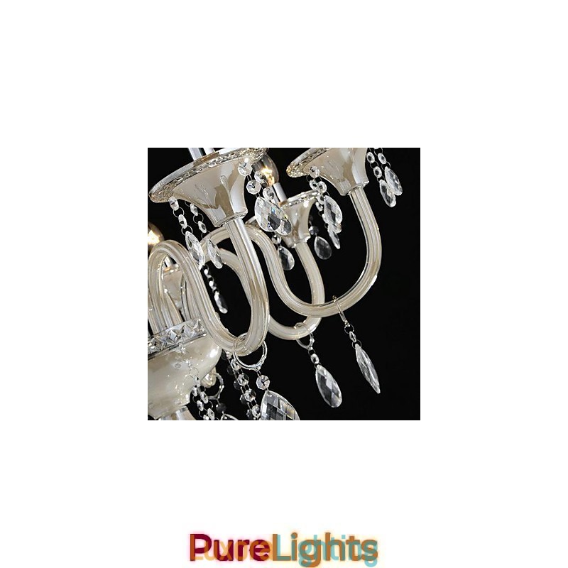 Designer Touch Decorative 8 Light The style of palace Glass Chandelier With Candle Bulb