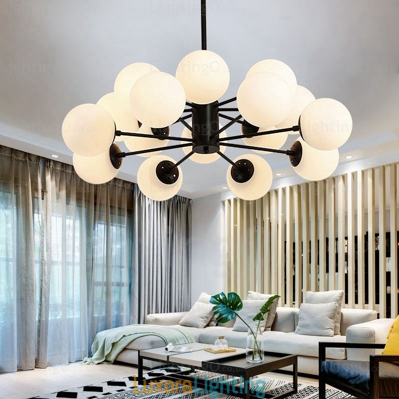 Designer Touch Decorative 16 Light Nordic Chandelier with Glass Shade
