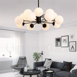 Designer Touch Decorative 16 Light Nordic Chandelier with Glass Shade