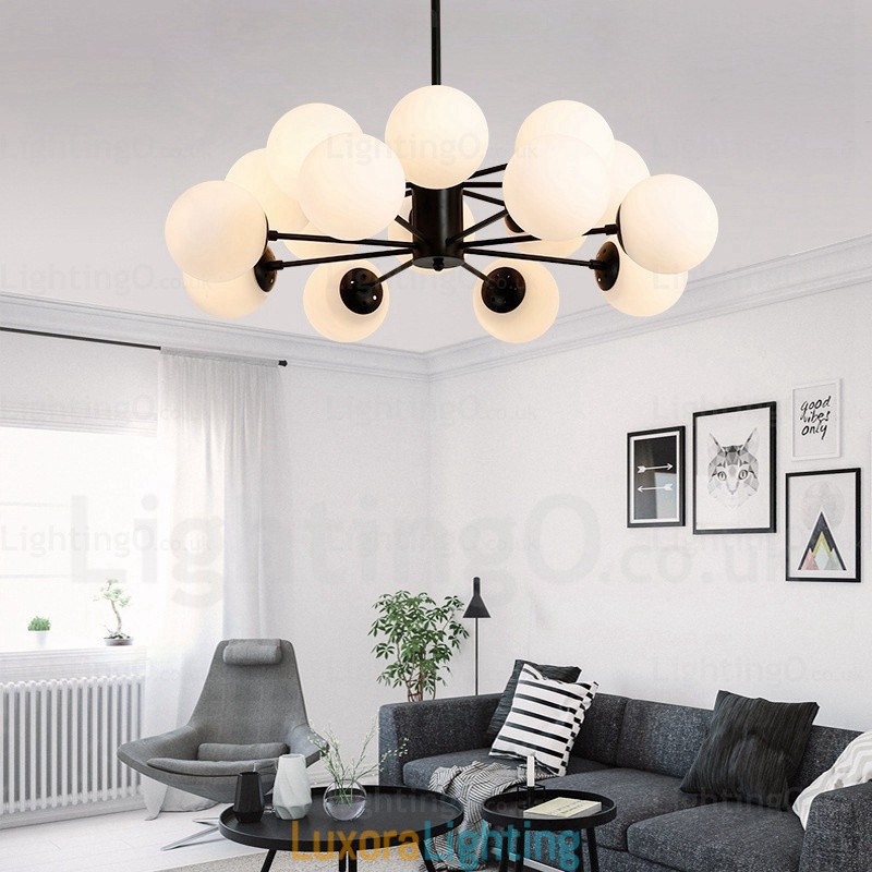 Designer Touch Decorative 16 Light Nordic Chandelier with Glass Shade