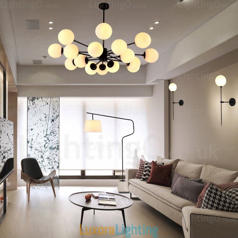 Designer Touch Decorative 16 Light Nordic Chandelier with Glass Shade
