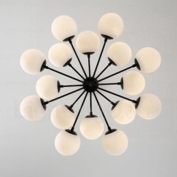 Designer Touch Decorative 16 Light Nordic Chandelier with Glass Shade
