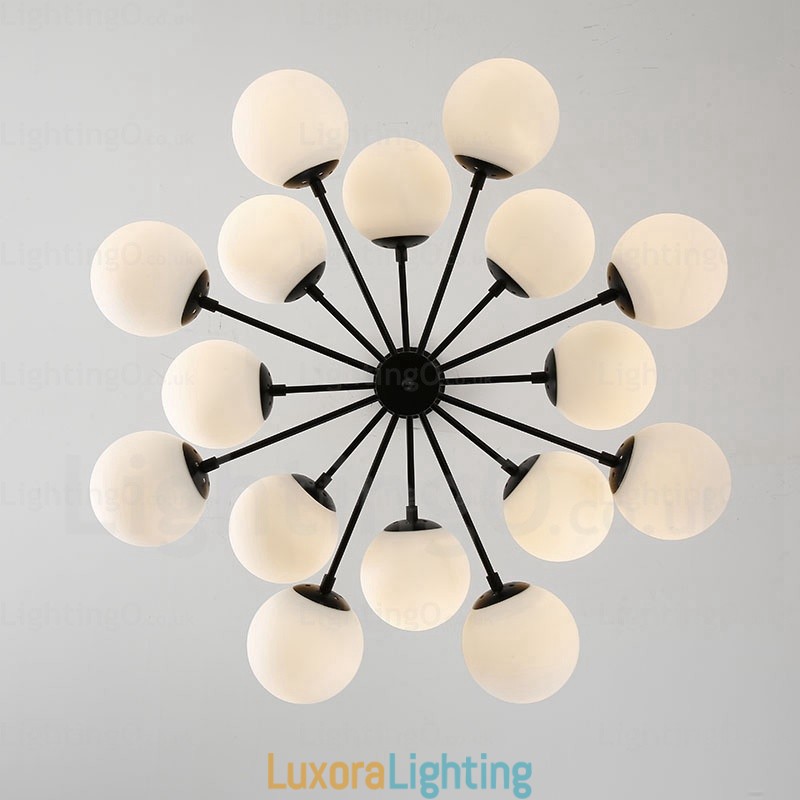 Designer Touch Decorative 16 Light Nordic Chandelier with Glass Shade
