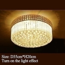 Designer Touch Decorative Modern Luxury Chandelier Crystal Absorb Dome Light Diameter 35CM Contains 3 Bulbs