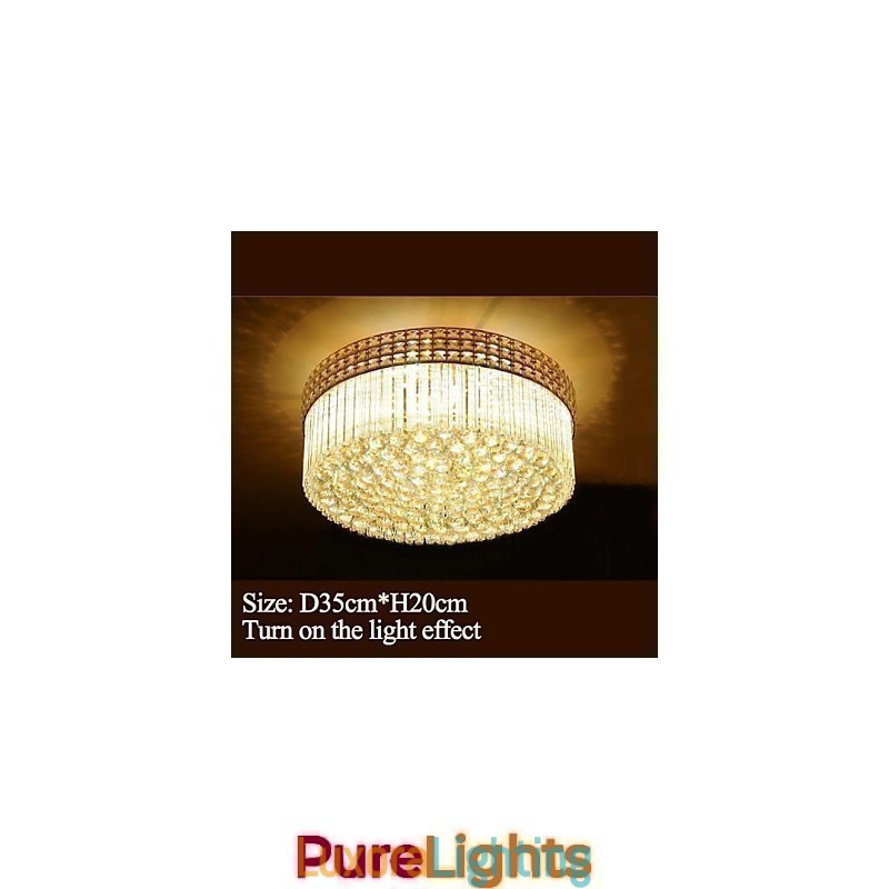 Designer Touch Decorative Modern Luxury Chandelier Crystal Absorb Dome Light Diameter 35CM Contains 3 Bulbs