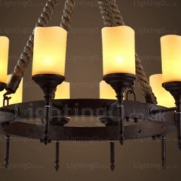 Designer Touch Decorative 12 Light Country Rustic Vintage Retro Pendant Light with Glass Shade