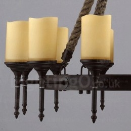 Designer Touch Decorative 12 Light Country Rustic Vintage Retro Pendant Light with Glass Shade