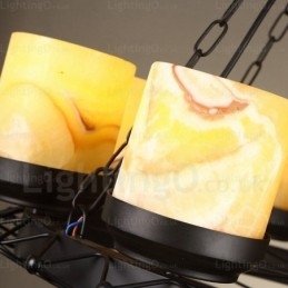 Designer Touch Decorative 8 Light Country Rustic Vintage Retro Pendant Light with Glass Shade