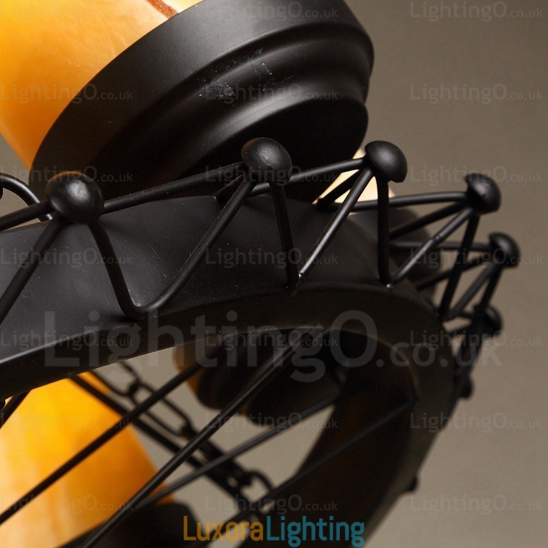 Designer Touch Decorative 8 Light Country Rustic Vintage Retro Pendant Light with Glass Shade