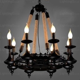Designer Touch Decorative 8 Light Country Rustic Pendant Light