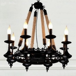 Designer Touch Decorative 8 Light Country Rustic Pendant Light