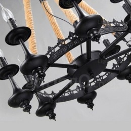 Designer Touch Decorative 8 Light Country Rustic Pendant Light