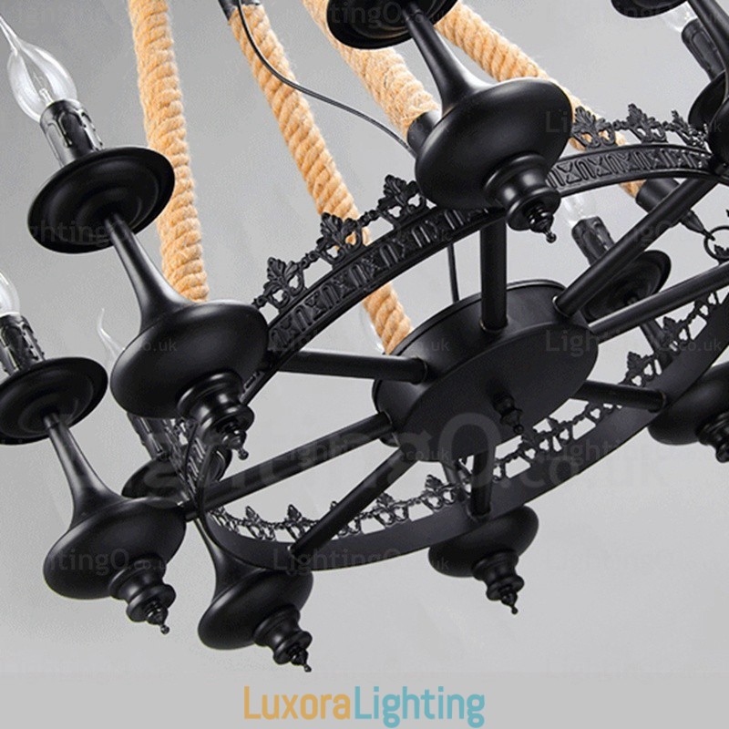 Designer Touch Decorative 8 Light Country Rustic Pendant Light
