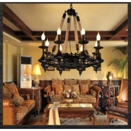 Designer Touch Decorative 8 Light Country Rustic Pendant Light