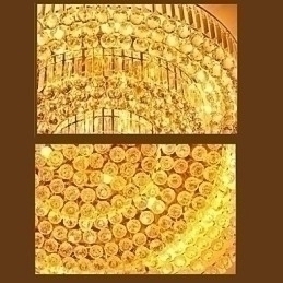 Designer Touch Decorative Modern Luxury Chandelier Crystal Absorb Dome Light Diameter 35CM Contains 3 Bulbs