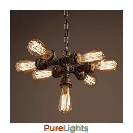 Designer Touch Decorative Rustic Lodge Vintage Electroplated Metal Chandelier