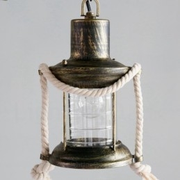 Designer Touch Decorative 2 Light Country Rustic Vintage Retro Pendant Light with Glass Shade