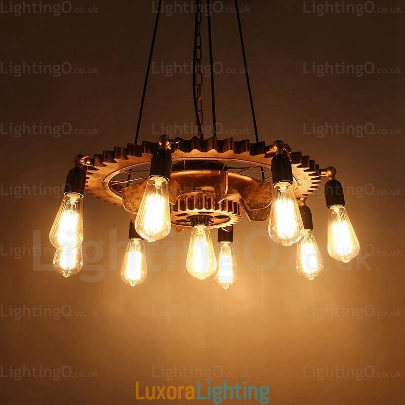 Designer Touch Decorative 9 Light Vintage Retro Pendant Light
